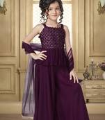 Elegant Wine Purple Palazzo Set for Girls