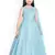 Blue solid silk blend kids-frocks