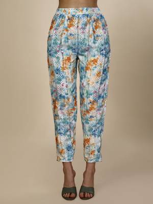 Women   s Digital Printed Mirror Worked Chinon Hip Length Flared Top With Pant (MAT13MIRROR) 5