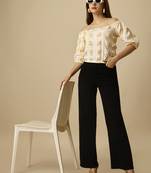 Women   s Hip Length Silk Square Butta Top (MAT14SQUARE)