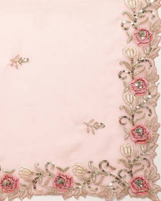 Georgette Saree With Embroidered Border With Blouse 5
