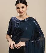 Georgette Saree With Embroidered Border With Blouse