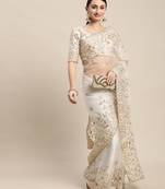 Soft Net Saree  With Embroidered Border With Blouse