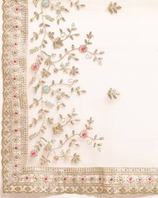 Soft Net Saree  With Embroidered Border With Blouse 5