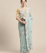 Georgette Saree With Embroidered Border With Blouse