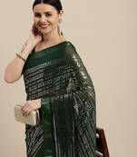 Sequence Work Georgette Saree With Lace Border  With Blouse