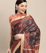 Soft Silk Blend Saree With Printed Border With Blouse