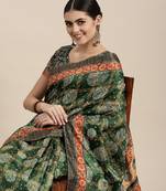 Soft Silk Blend Saree With Printed Border With Blouse