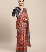 Soft Silk Blend Saree With Printed Border With Blouse