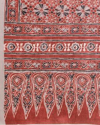 Soft Silk Blend Saree With Printed Border With Blouse 4