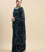 Sequence Work Georgette Saree With Embroidered Border With Embroidered  Blouse