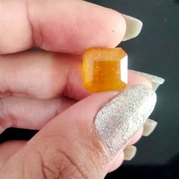 Natural Yellow Sapphire at Wholesale Rate 8.25 Ratti 7.5 Carat Square Shape पुखराज Loose Gemstone Jewelry Making 1 Pcs 4