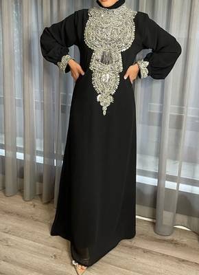 Sale Royal Fashion Dubai Beaded Kaftan Abaya Party African Clothing Crystal Fancy Work New Collection Dresses 3