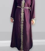 Sale!! Wine Royal Fashion African Attire Bridesmaid Abaya Long Wedding Dubai Moroccan Kaftan Dresses