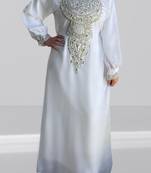 Sale White Royal-Dubai Beaded Kaftan Arabian Plus Size Abaya Party Fancy Clothing stylish Dress