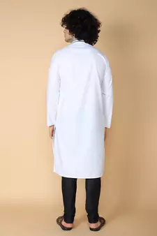 Tabard White plain cotton kurta