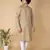 Tabard Beige plain cotton kurta