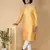 Tabard Yellow embroidered jacquard kurta
