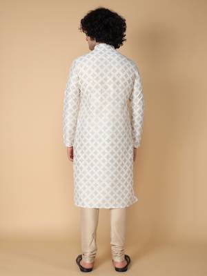 Tabard White printed cotton kurta 5