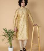 Tabard Beige printed cotton kurta