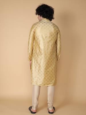 Tabard Beige printed cotton kurta 5