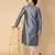 Tabard Grey printed cotton kurta