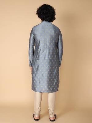 Tabard Grey printed cotton kurta 5