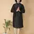 Tabard Black printed cotton kurta