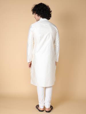 white embroidered cotton kurta 5