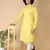 Tabard Yellow embroidered cotton kurta
