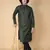 Tabard Green embroidered cotton kurta