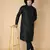 Tabard Black embroidered cotton kurta