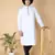 Tabard White plain cotton kurta-pajama