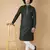 Tabard Green plain cotton kurta-pajama