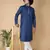 Tabard Blue plain cotton kurta-pajama