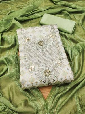Green printed chanderi silk salwar 1