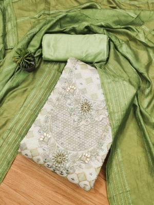 Green printed chanderi silk salwar 2