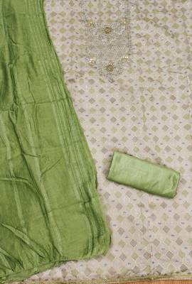 Green printed chanderi silk salwar 3