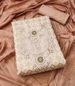 Peach printed chanderi silk salwar