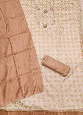 Peach printed chanderi silk salwar 3