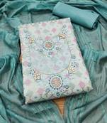 Blue printed chanderi silk salwar