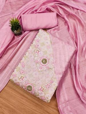 Pink printed chanderi silk salwar 2