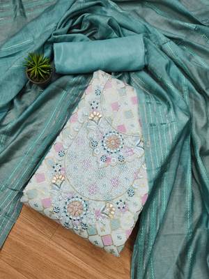 Blue printed chanderi silk salwar 2