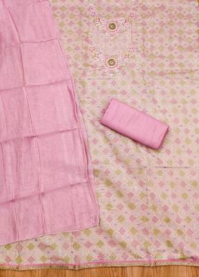 Pink printed chanderi silk salwar 3