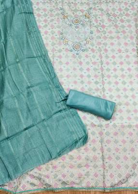 Blue printed chanderi silk salwar 3