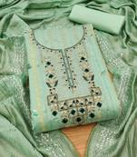 Green hand embroidery chanderi silk salwar