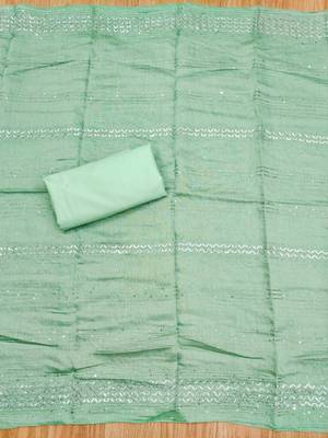 Green hand embroidery chanderi silk salwar 4