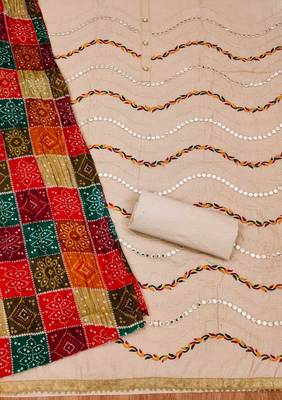 Beige embroidered cotton salwar 3
