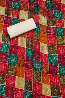 Beige embroidered cotton salwar