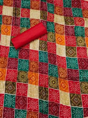 Red embroidered cotton salwar 4